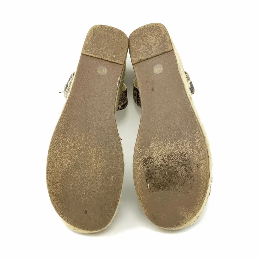 Steve Madden Beige Snake-Print Espadrille Platform Sandals
